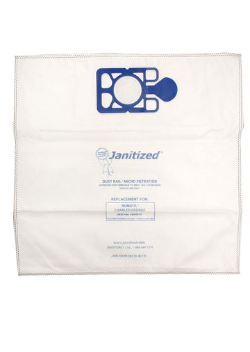 #JAN-NVM2BCH-4 - High Efficiency Premium Replacement Commercial Vacuum Bag (Case of 100) - For Nacecare and Numatic Charles/George, 300 Series